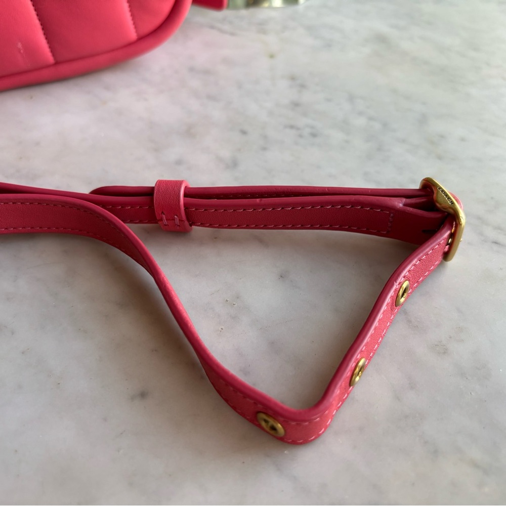 Coach Coral Quilted Mini Crossbody with Gold Turn-Lock and Removable Strap - Picture 12 of 16